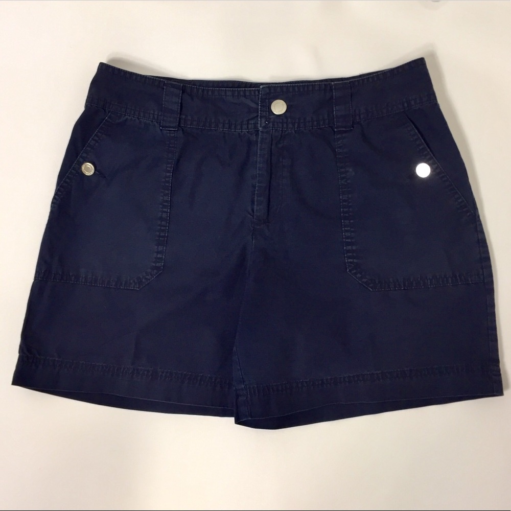 CHAPS Navy cotton chino light shorts.  Size 4. EUC